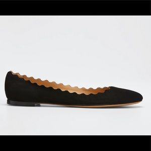 Like new Chloe black suede flats size 37